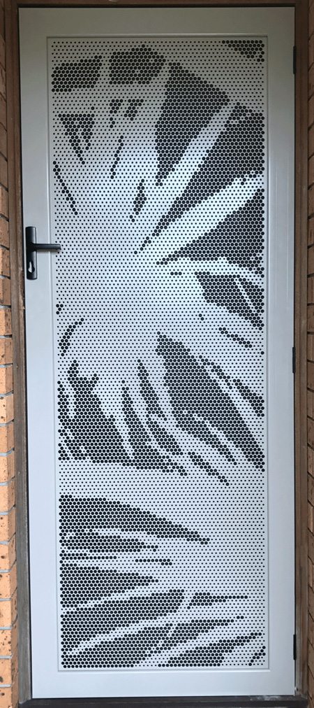 perforated security doors front